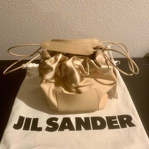 Jil sander small satin drawstring bag